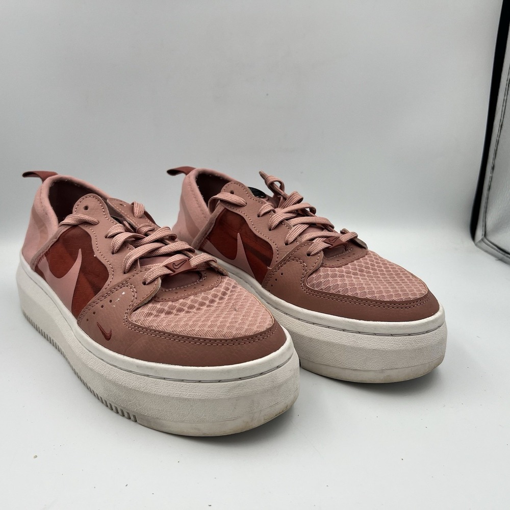 Nike Court Vision Alta TXT Rust Pink White Platform Sneakers Shoes Women's 9
